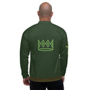 Myrtle Green Leopard Bomber Jacket