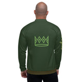 Myrtle Green Leopard Bomber Jacket