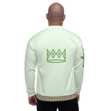 Honey Dew Green Leopard Bomber Jacket