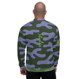 Purple And Black Camouflage  Bomber Jacket