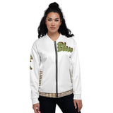 White Leopard Bomber Jacket