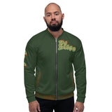 Myrtle Green Leopard Bomber Jacket