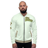 Honey Dew Green Leopard Bomber Jacket