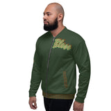 Myrtle Green Leopard Bomber Jacket