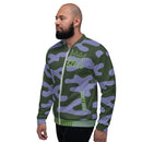 Purple And Black Camouflage  Bomber Jacket