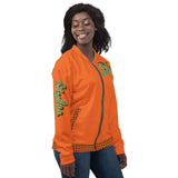 Orange Leopard Bomber Jacket