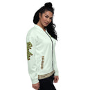 Honey Dew Green Leopard Bomber Jacket