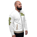 White Leopard Bomber Jacket