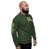 Myrtle Green Leopard Bomber Jacket