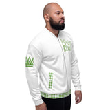 White Checker  Bomber Jacket