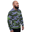 Purple And Black Camouflage  Bomber Jacket
