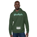 Myrtle Green and White Unisex Hoodie