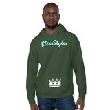 Myrtle Green and White Unisex Hoodie