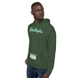 Myrtle Green and White Unisex Hoodie