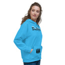 Deep Sky Blue and Black Unisex Hoodie