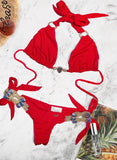 Red amber tie Bikini