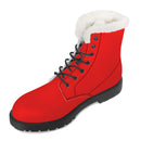 Red Fur Leather Boot