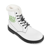 White  Fur Leather Boot