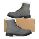 Grey Fur Leather Boot