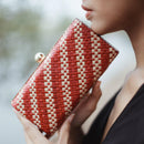 red  woven hard clutch - For you and all