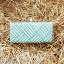 baby blue handwoven straw clutch - For you and all