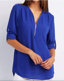 Zipper button sleeve blouse - For you and all