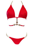 Ruby red triangle crystal Bikini - For you and all