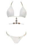 White bridal crystal Bikini