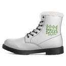 White  Fur Leather Boot