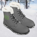 Grey Fur Leather Boot