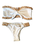 White and Gold wide strap Bikini