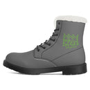 Grey Fur Leather Boot