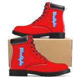 Red Waterproof Leather Boots