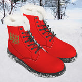 Red Fur Leather Boot