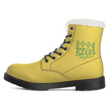 Yellow Fur Leather Boot
