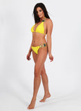 Yellow halter crystal Bikini