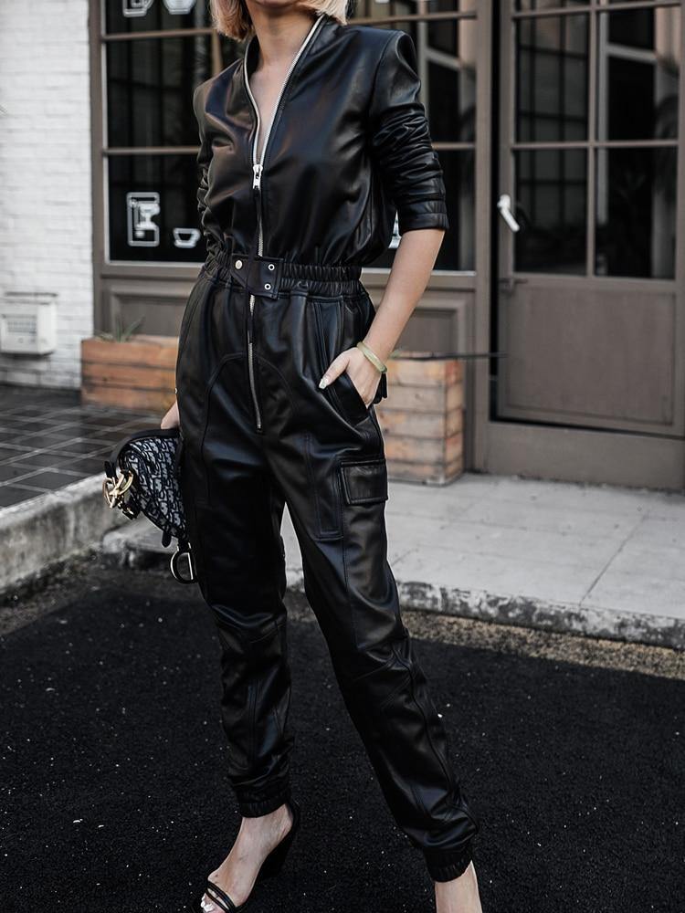 leather zipper romper - For you and all
