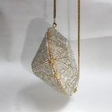 Diamond shape Dazzling Silver Clutch - For you and all