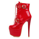 Leather buckle high heel boots - For you and all