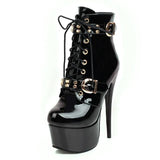 Leather buckle high heel boots - For you and all