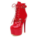 Leather buckle high heel boots - For you and all