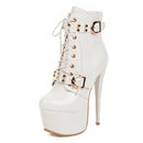 Leather buckle high heel boots - For you and all