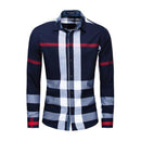Casual vertical plaid dress shirt - For you and all
