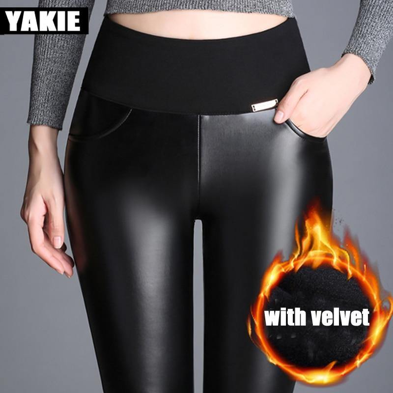 faux leather  Plus size warm velvet leggings - For you and all