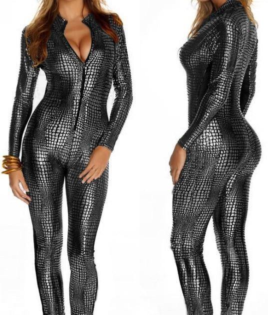 Black Jumpsuit  Bodysuits  Patent Leather - For you and all