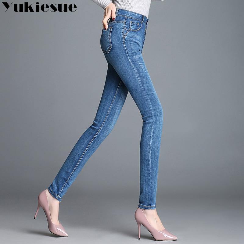 Stretch-Jeans mit hoher Taille Push-Up Skinny Pencil - Für dich und alle