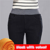 Velvet warm Jeans high waist tight stretching Plus size - For you and all