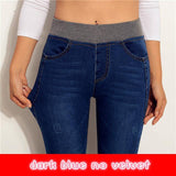 Samt warme Jeans hohe Taille eng dehnbar Übergröße - Für Sie und alle