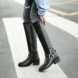 buckle with zip Retro  knee high boots thick fur warm - For you and all