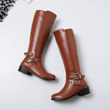 buckle with zip Retro  knee high boots thick fur warm - For you and all